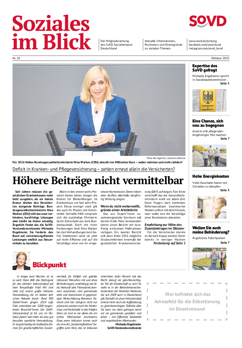 SoVD-Zeitung Oktober 2025 (Mitteldeutschland / Mecklenburg-Vorpommern)