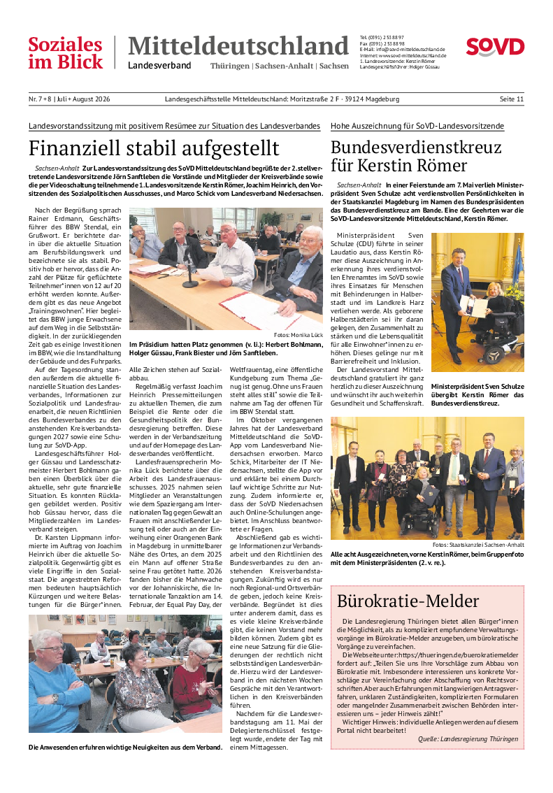 SoVD-Zeitung 07+08/2026 (Mitteldeutschland/Mecklenburg-Vorpommern) SoVD-Zeitung 07+08/2026 (Mitteldeutschland/Mecklenburg-Vorpommern)